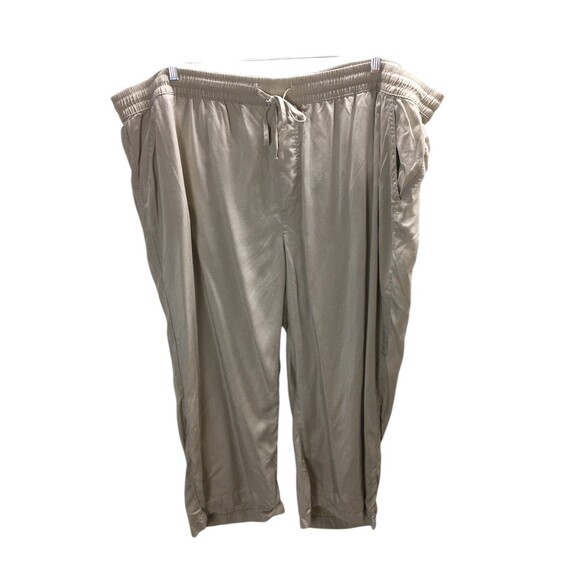 St John's Bay Pants Women's Size 3X Beige Drawstring Waist Lyocell - Picture 1 of 4